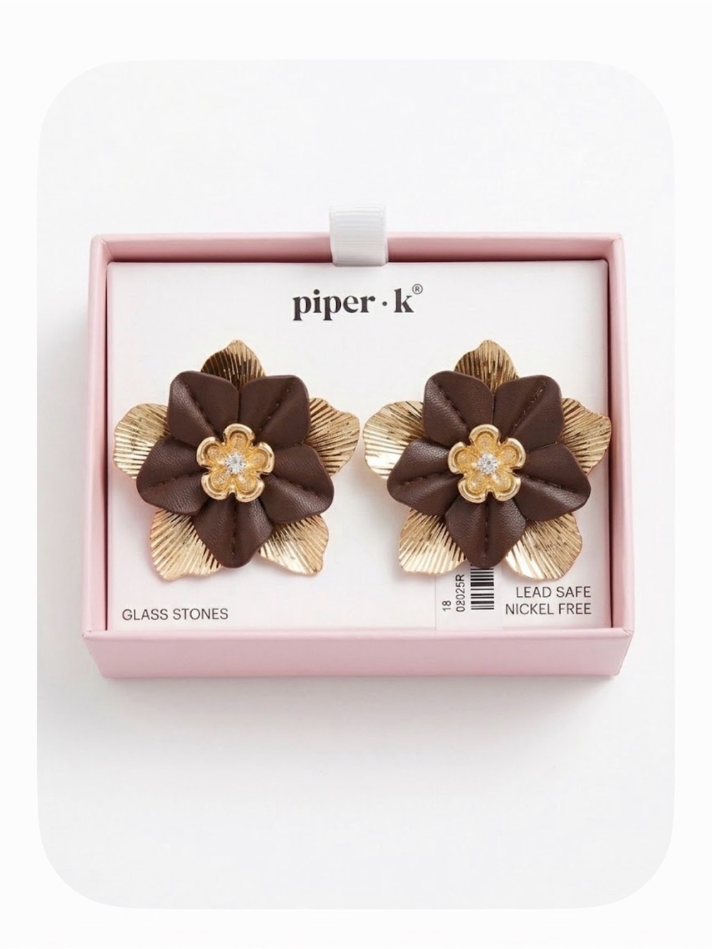 NWT ⚜️🤎⚜️ Piper K Resin Flower Hoops in Brown Tortoise